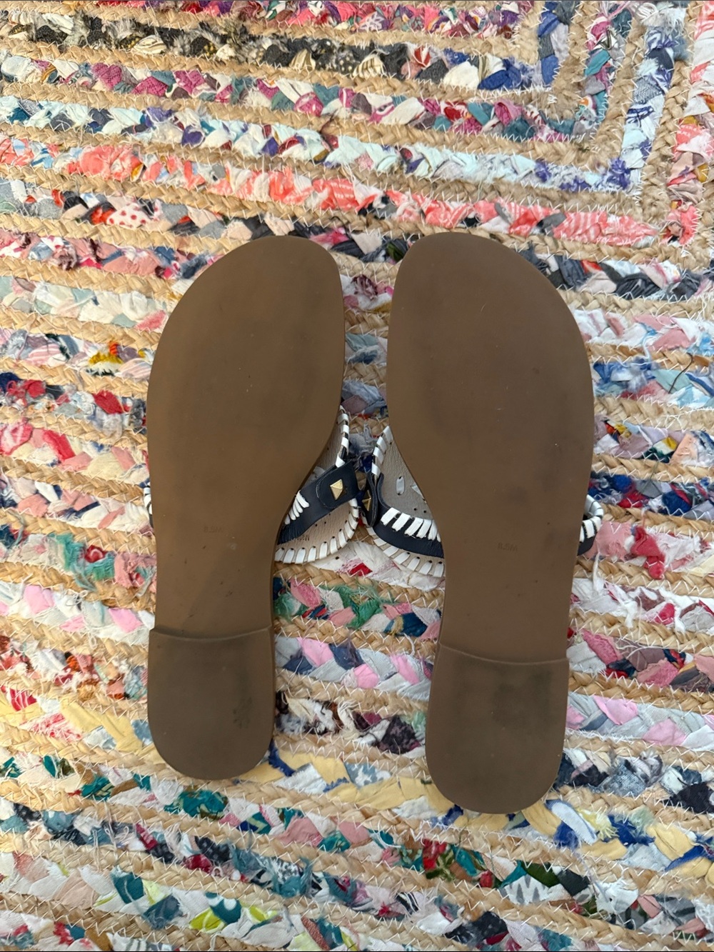 Jack Rogers Navy and white Georgica sandals- 8 1/2 - Picture 2 of 2